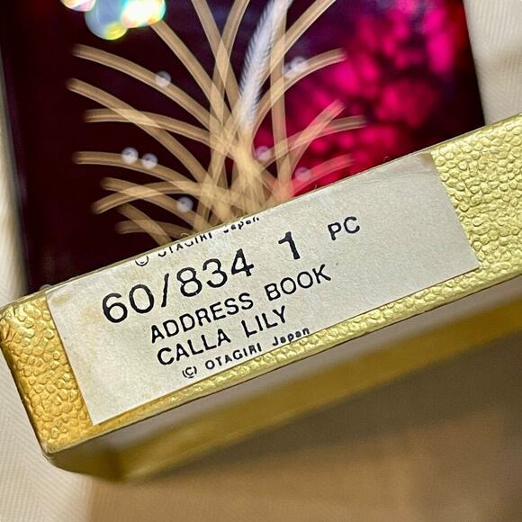 VTG Japanese Laquer Address Book Calla Lily Grass Silver Foil Butterflies Japan - Picture 8 of 12